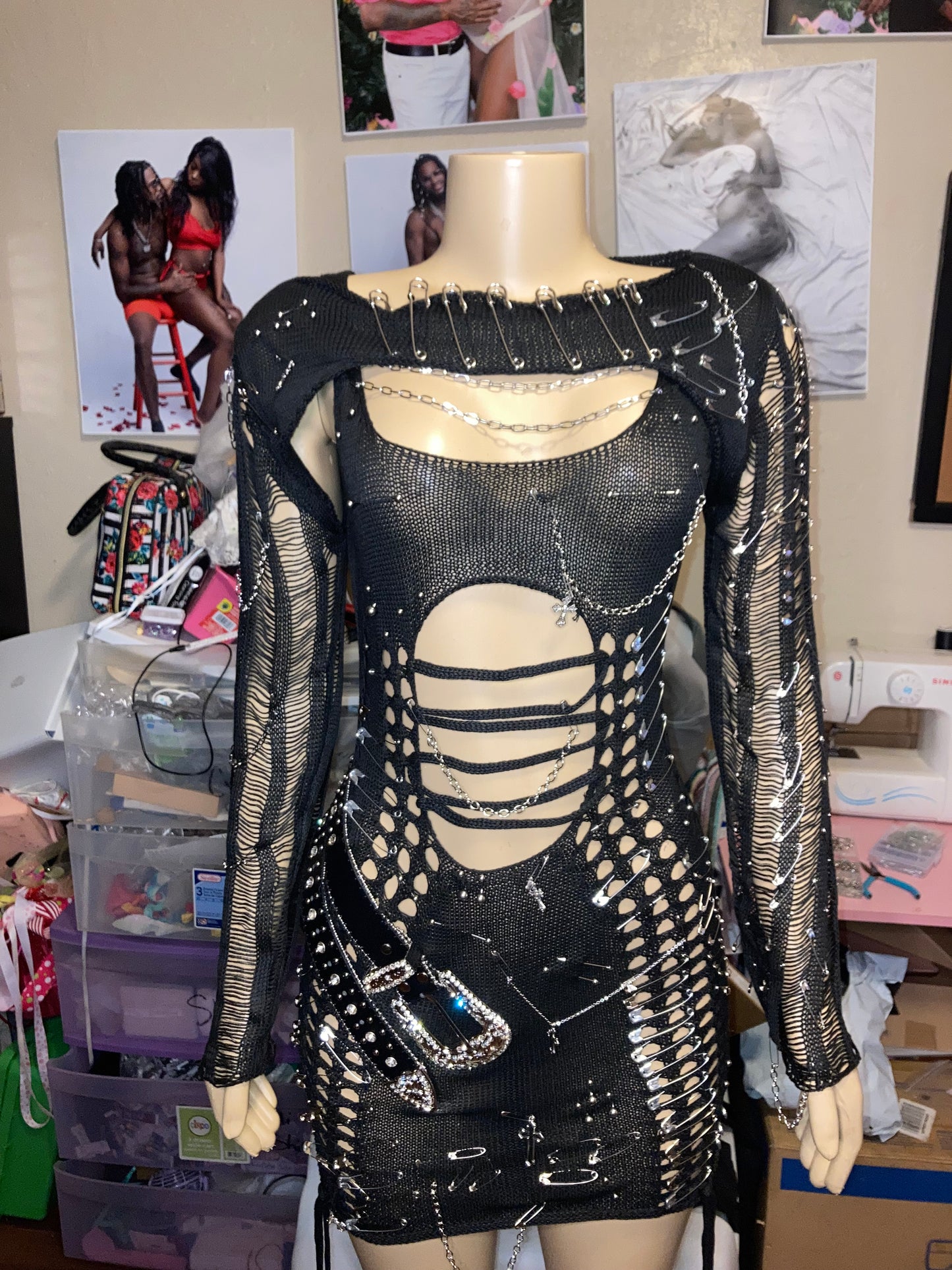 2 Piece Goth Junk dress with sleeve