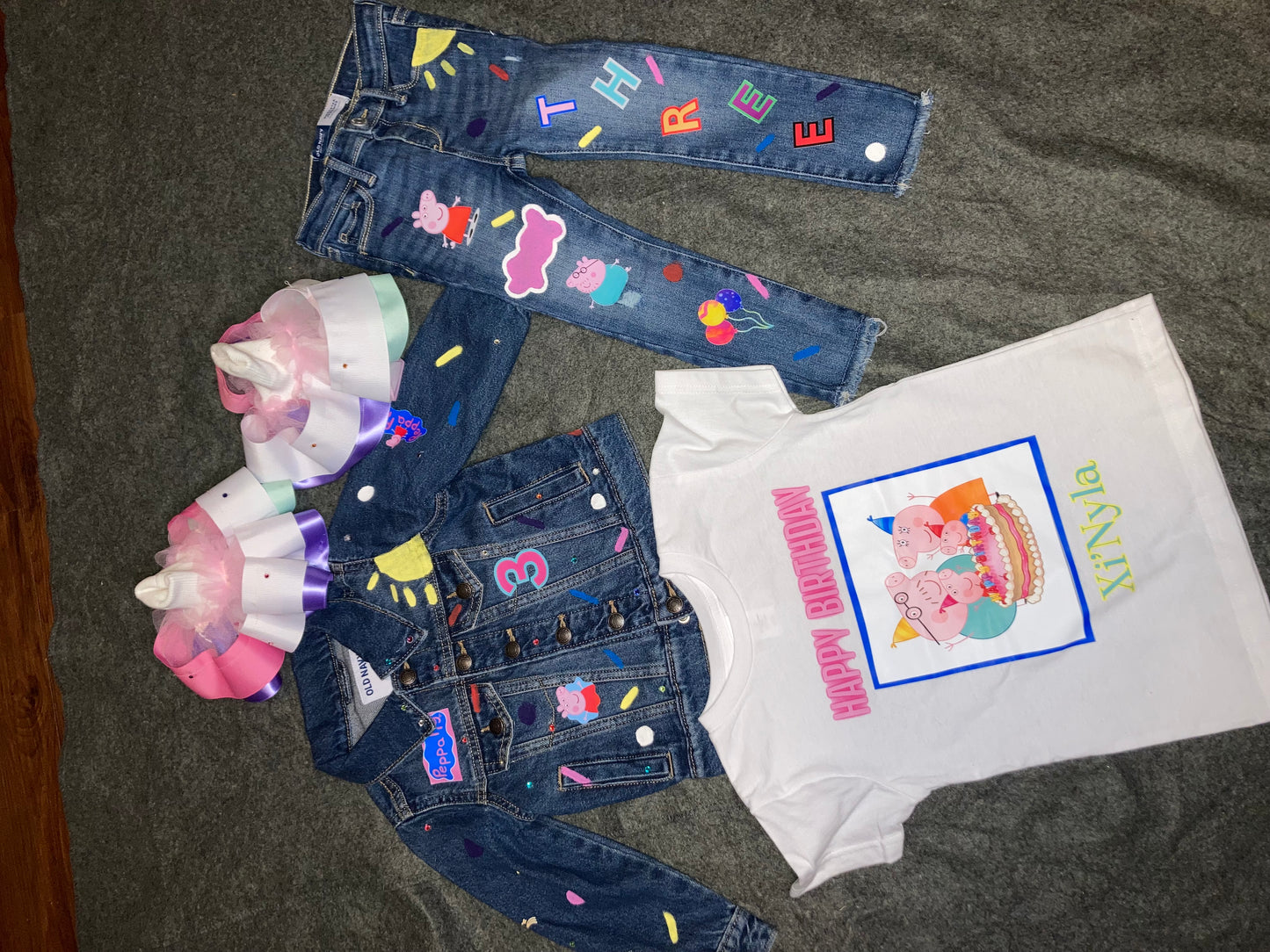 Toddler Custom Jean Birthday Character Set