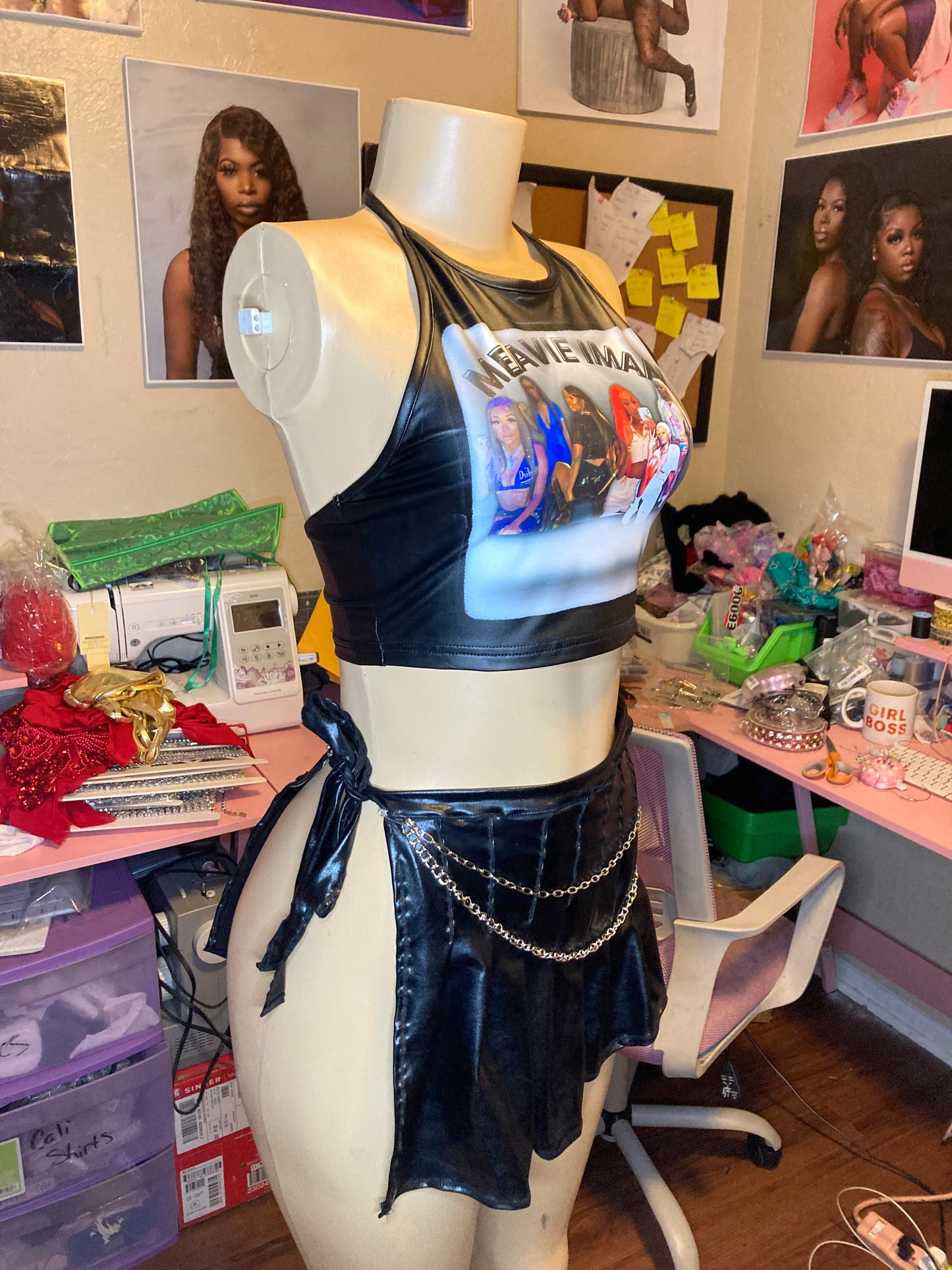 Custom pleated skirt and customized top