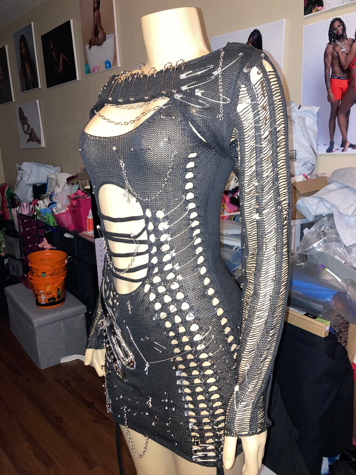 2 Piece Goth Junk dress with sleeve