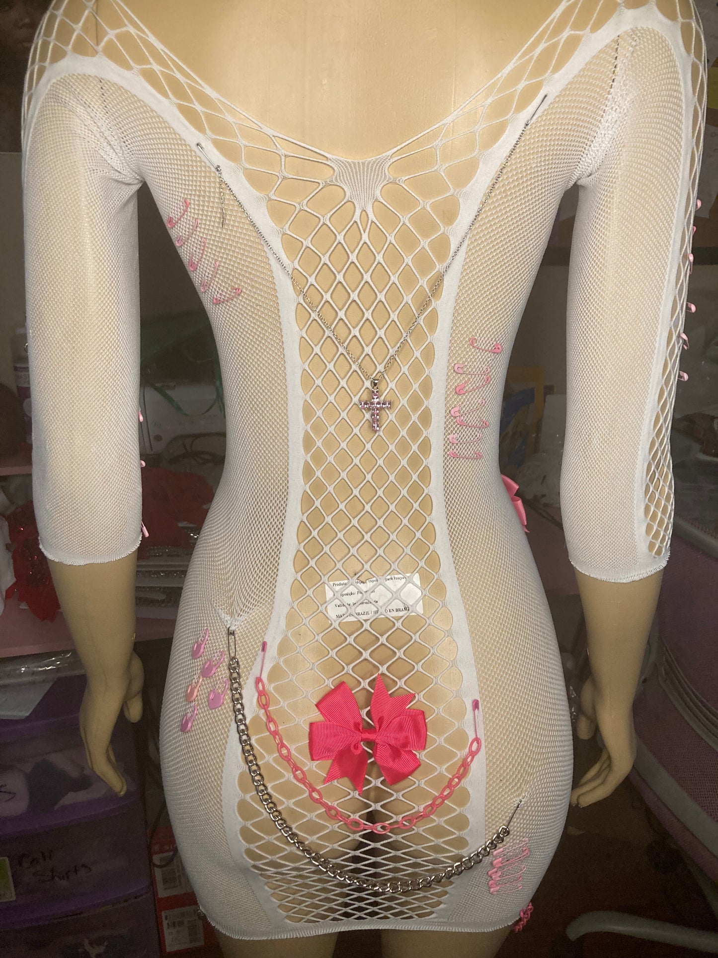 What A Doll Fishnet Junk Dress