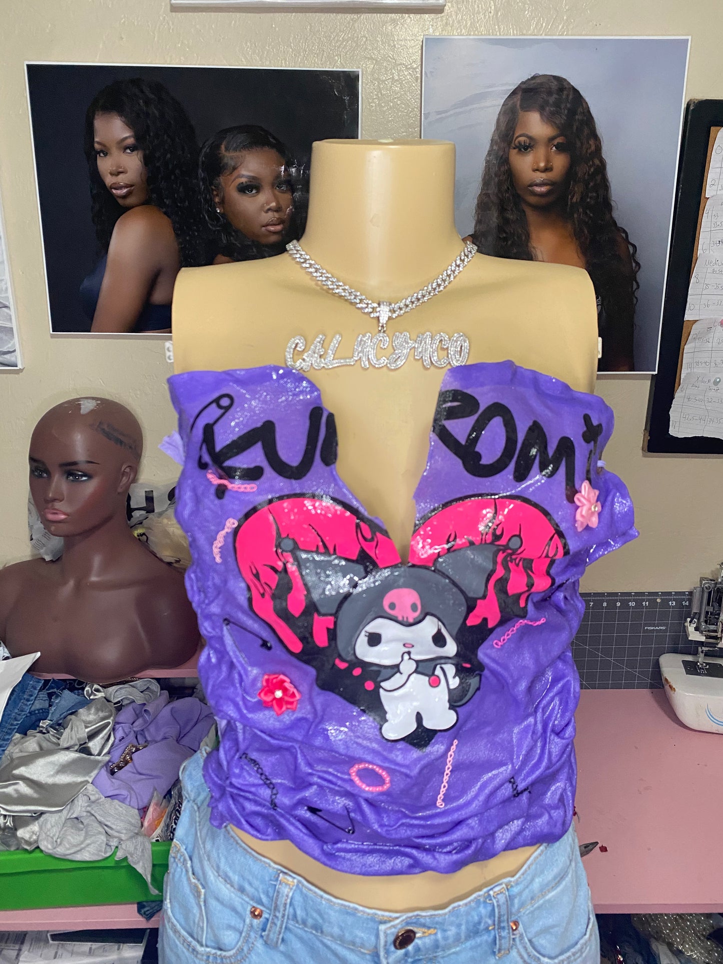 So Girly Stacked 2 shade junk jeans with freeze shirt