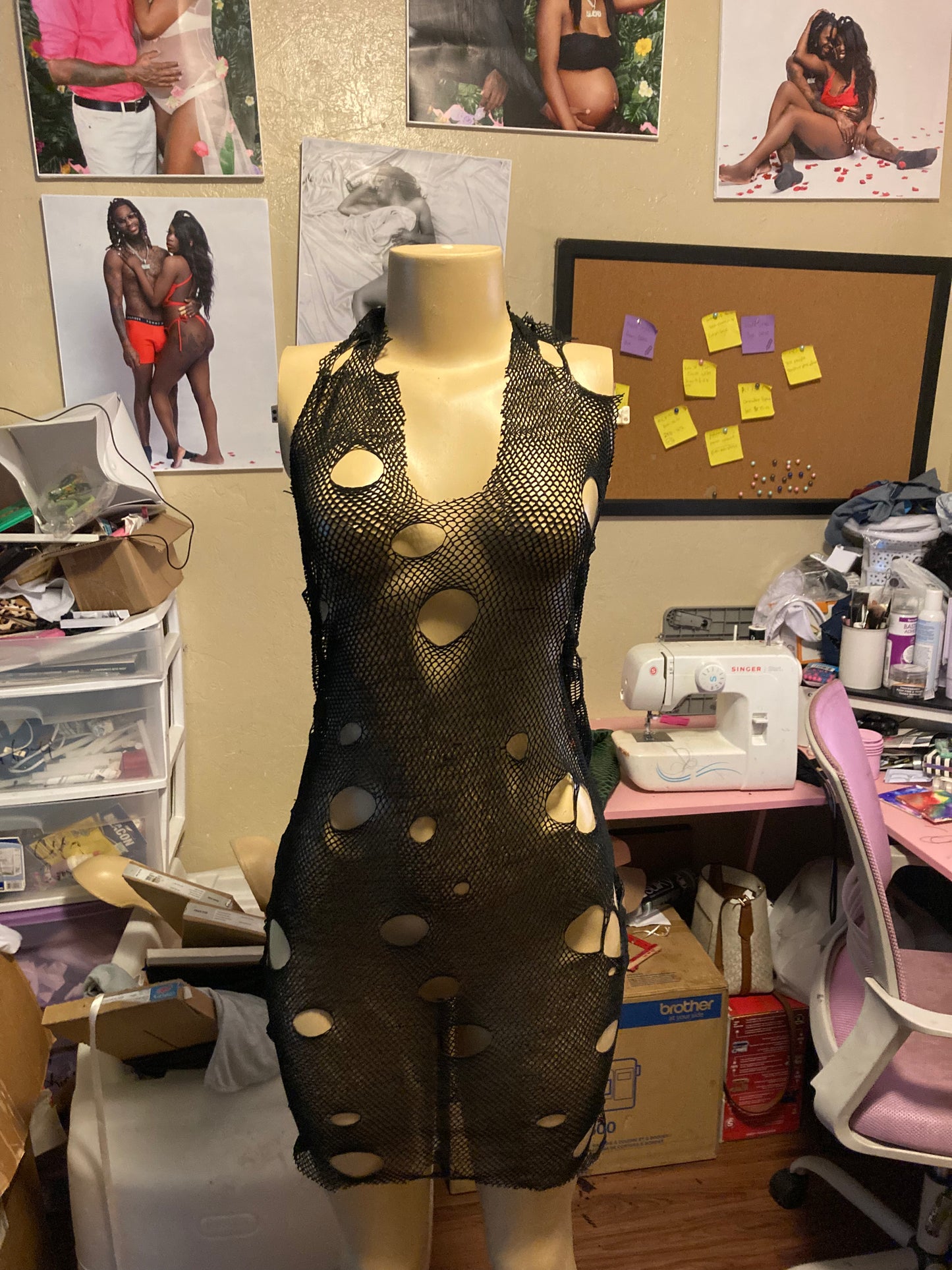 Short fishnet dress