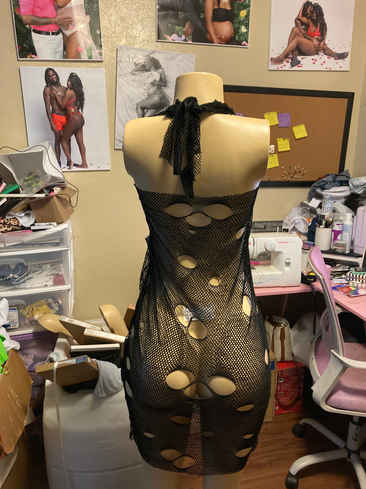 Short fishnet dress