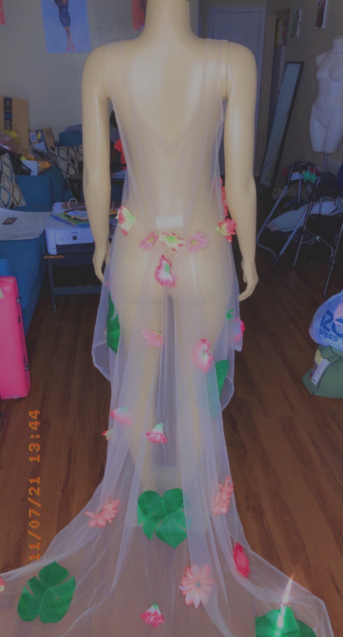 Floral mesh dress