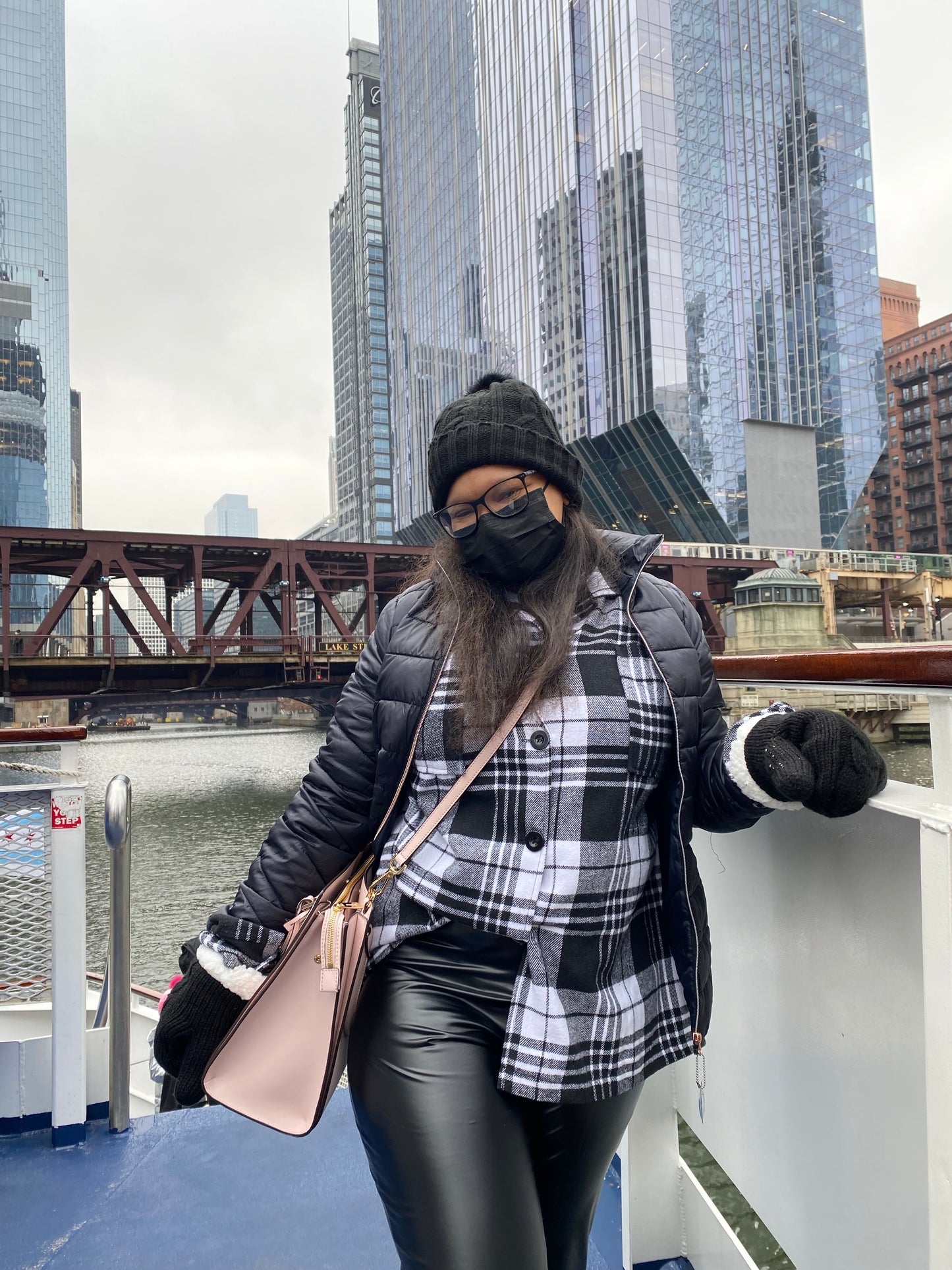 Pleather bell bottom pants