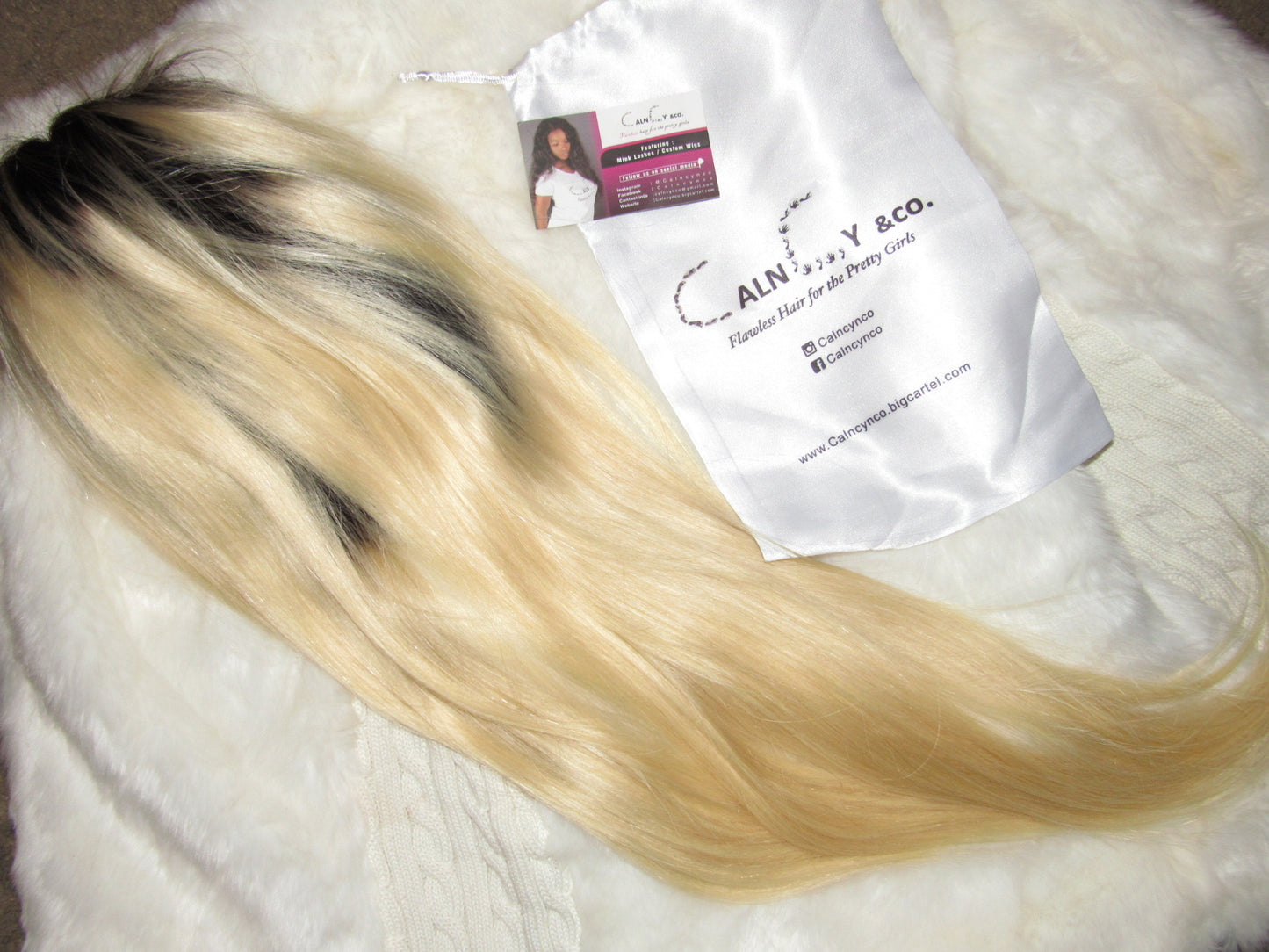 Blonde with dark roots straight