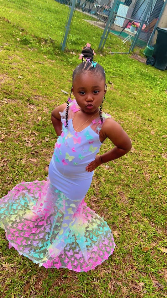 Butterfly Galore Kiddie Prom Dress