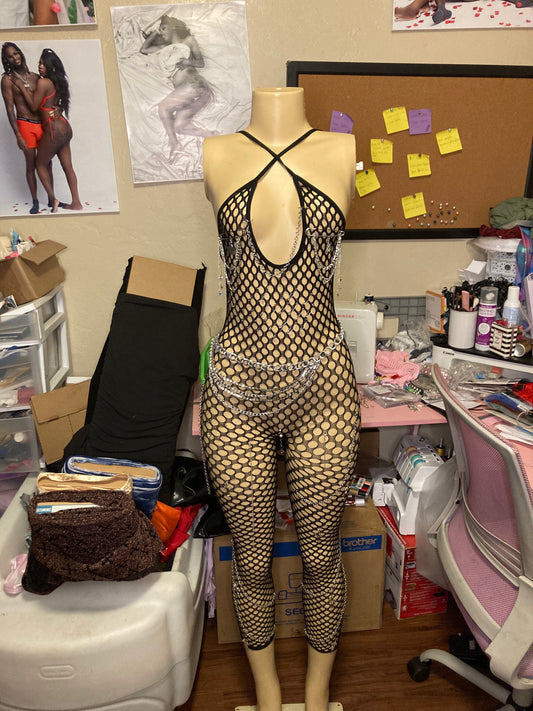 concert ready fishnet jumpsuit