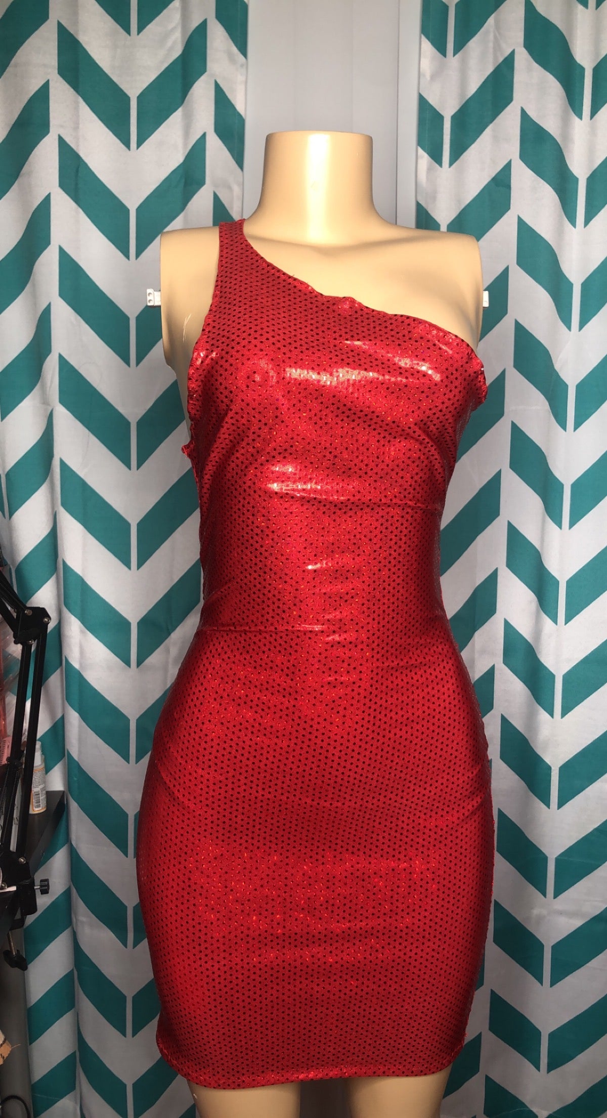 Red Holiday sequin classy girl dress
