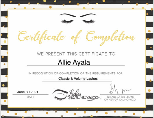 Class Certificate