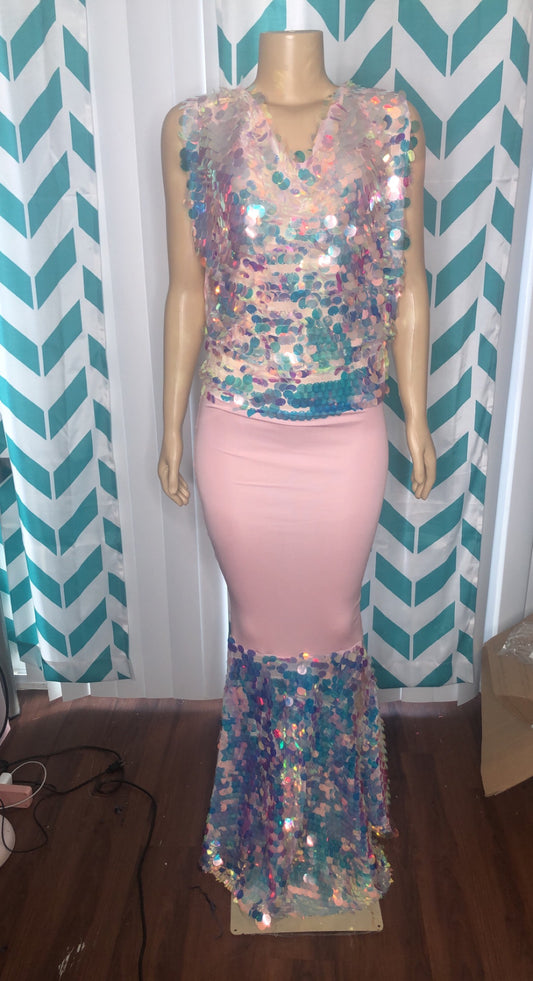 Pink sequin gown