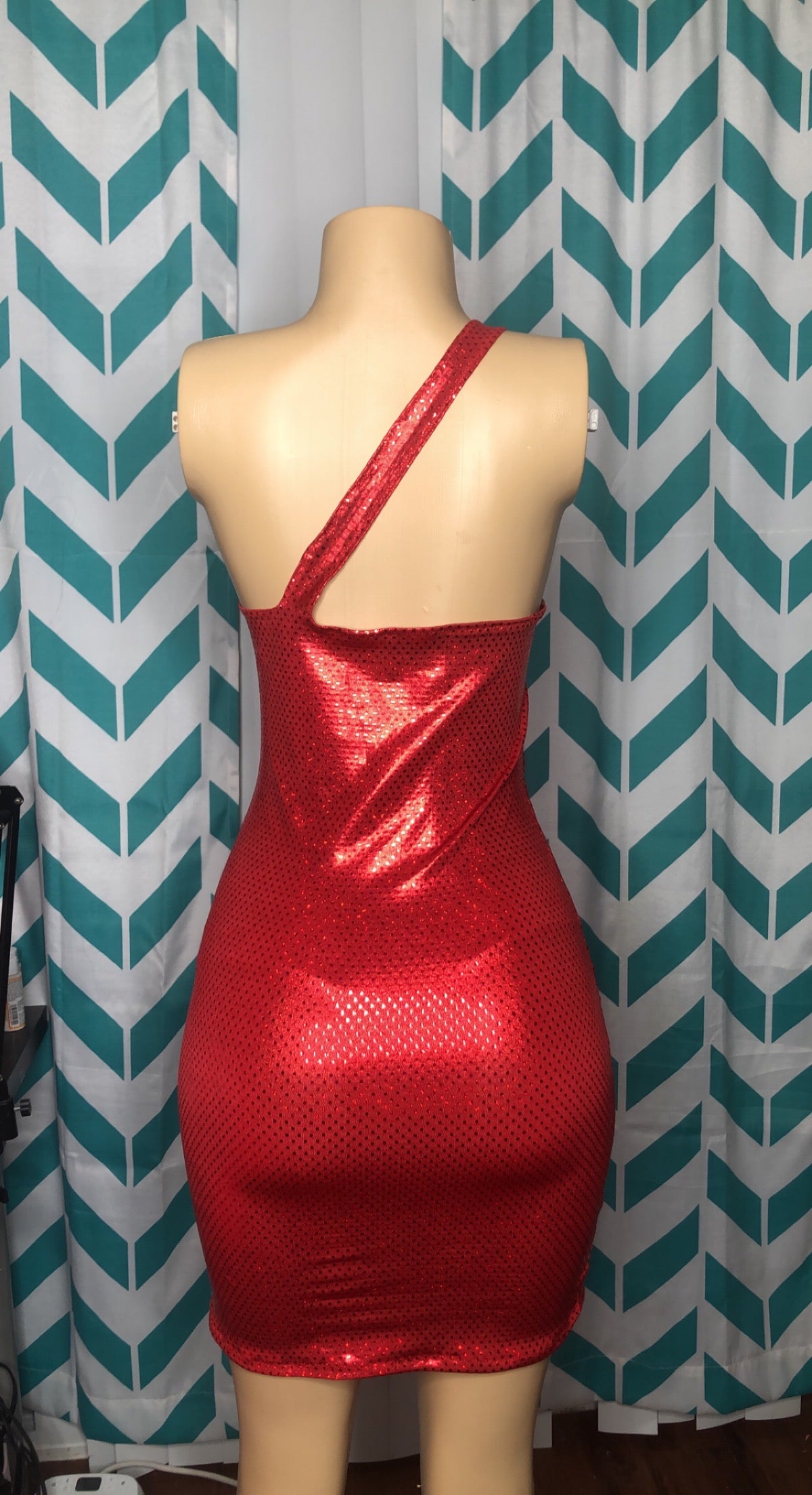 Red Holiday sequin classy girl dress